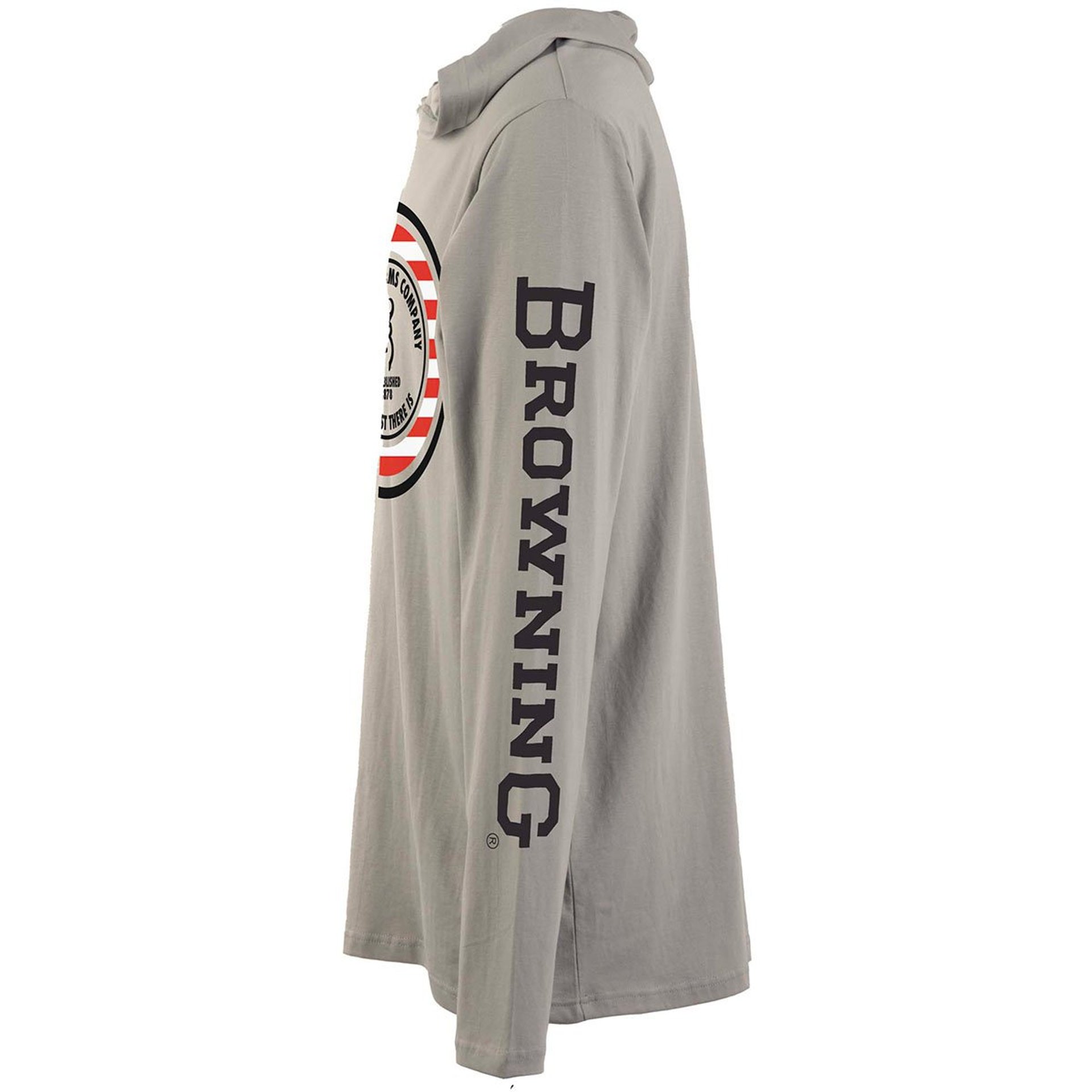 Browning Patriotic Taylor Hooded Tee Silver Fox X-Large