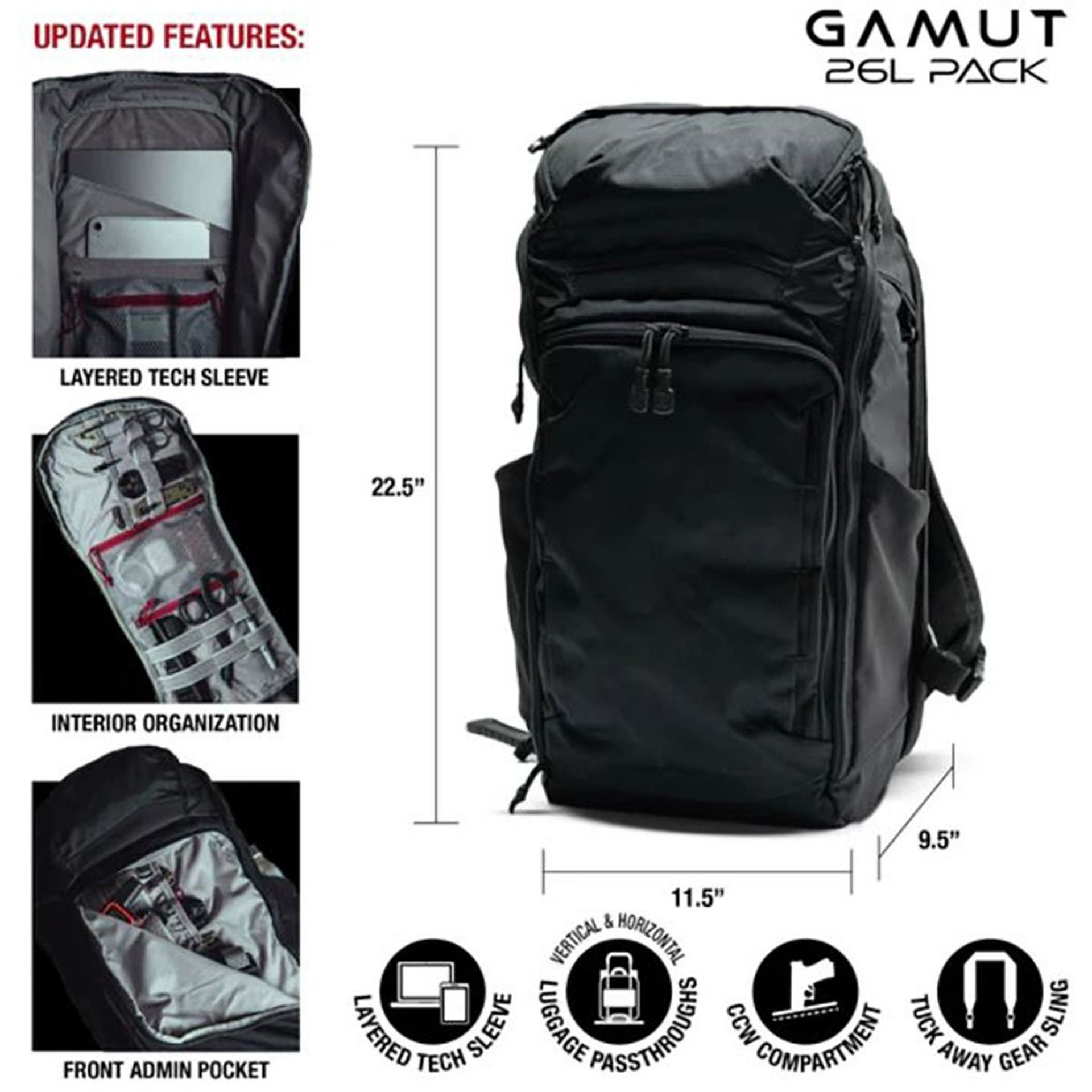 Gamut 26L Backpack Black