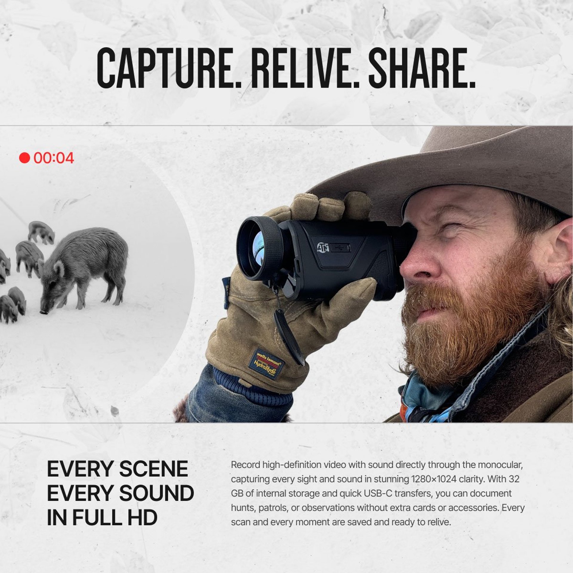 Blazehunter XD 2-16x 1280x1024 Thermal Monocular w/LRF