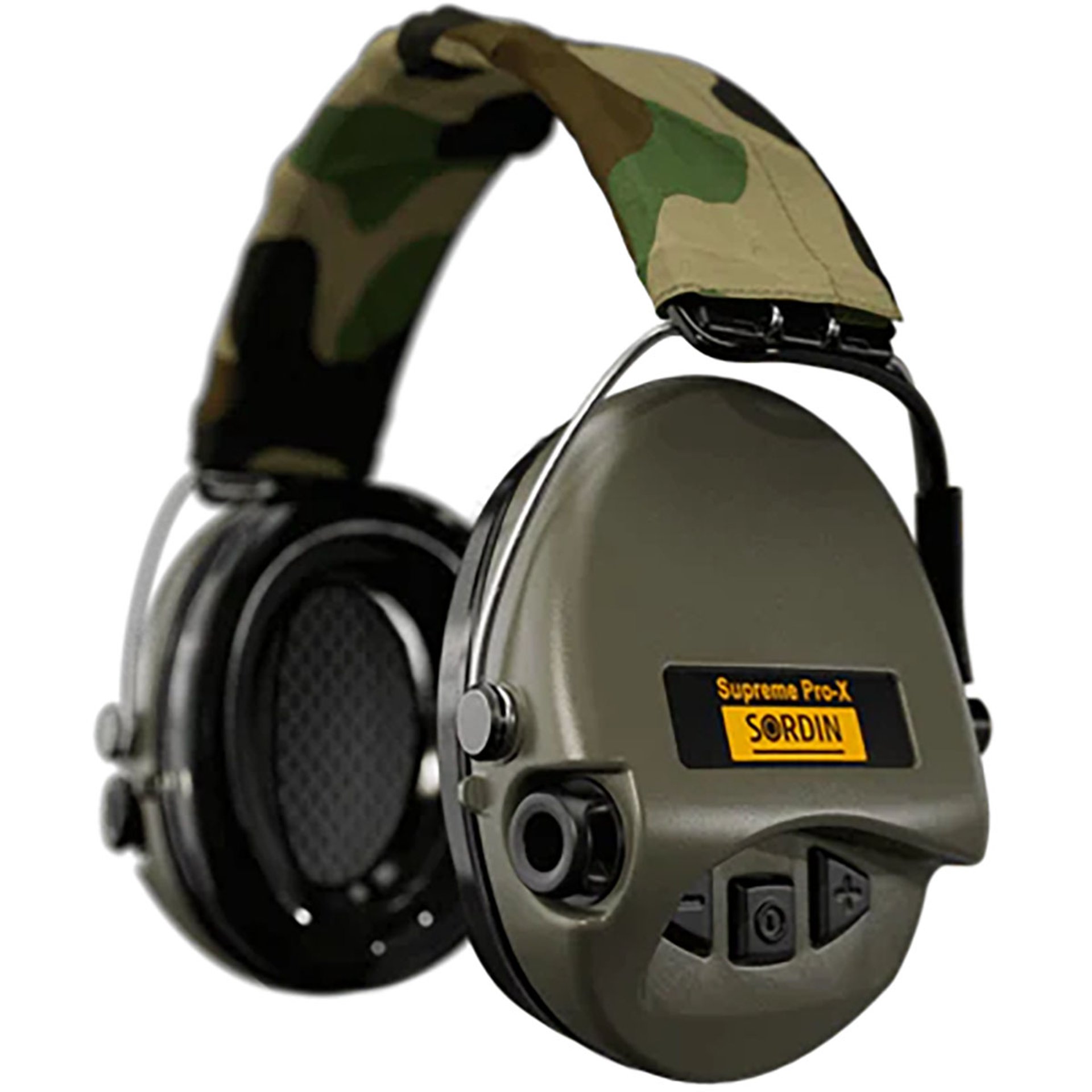 Supreme Pro-X Electronic Ear Muffs w/Textile Headband Green