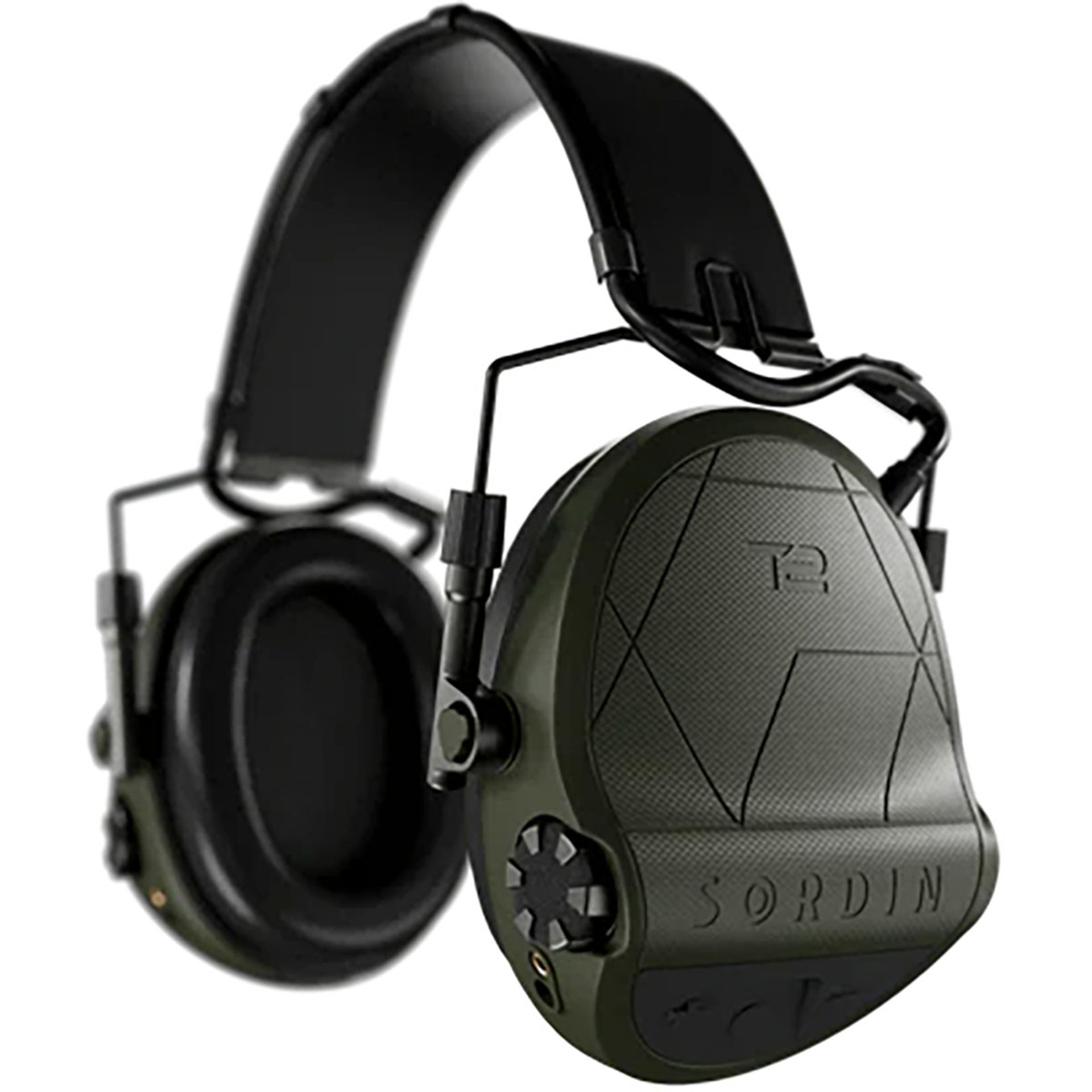 Supreme T2 Electronic Ear Muff w/Leather Headband Green