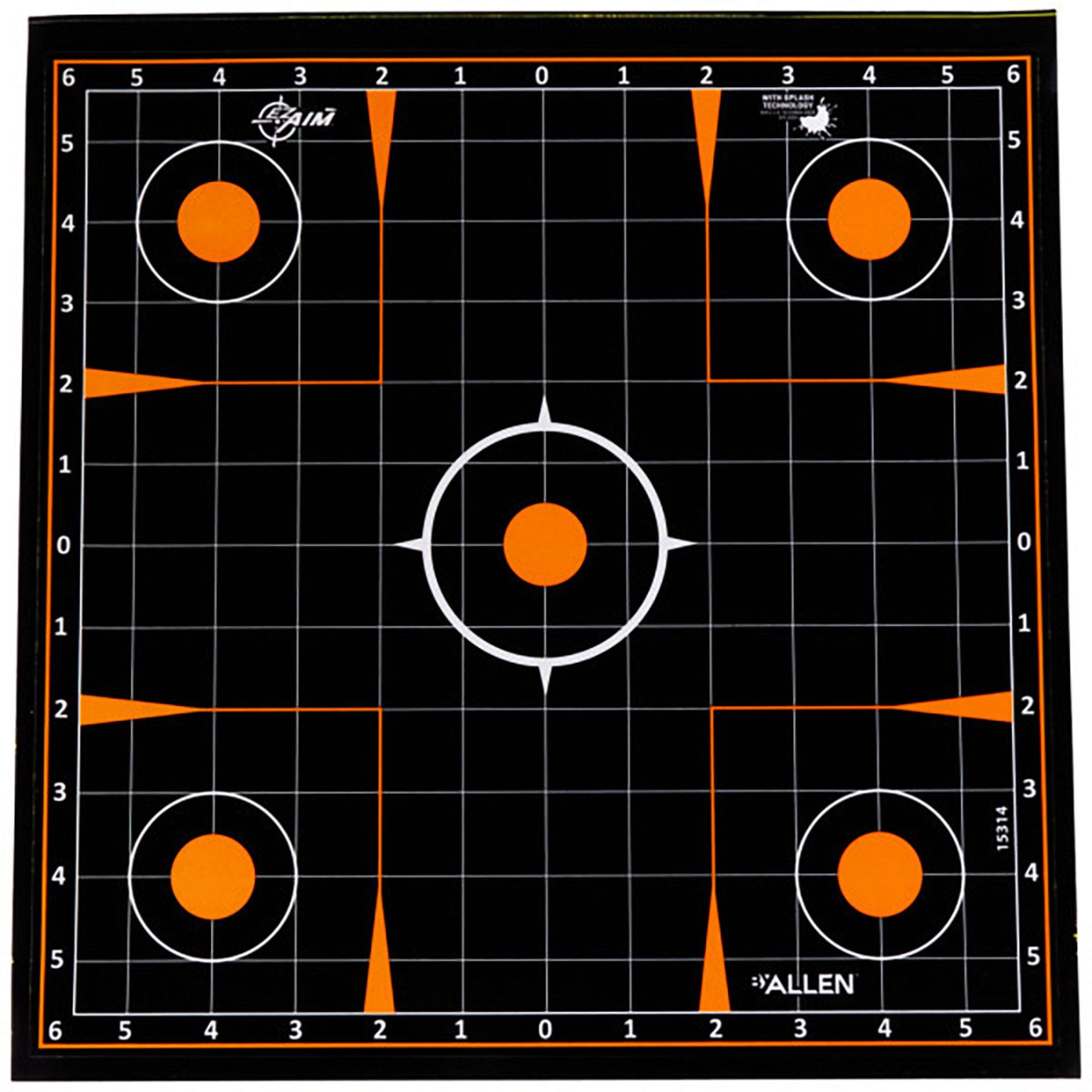 EZ Aim Splash Adhesive Sight-In 12"x12" Paper Targets 5/Pack