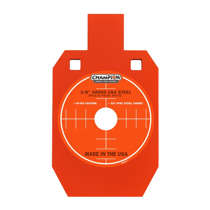 CHAMPION TARGETS - CENTER MASS 3/8" IPSC AR500 STEEL TARGETS