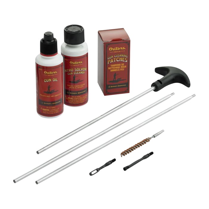 OUTERS - RIFLE CLEANING KIT WITH ALUMINUM CLEANING ROD