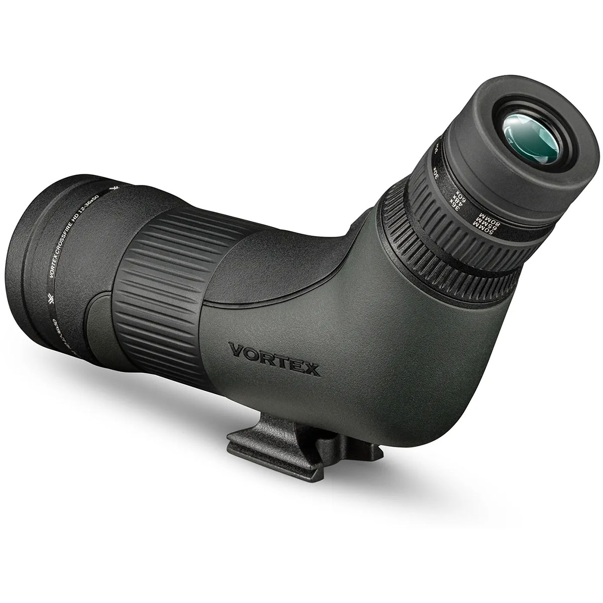 Crossfire HD 12-36x50mm Angled Spotting Scope Black