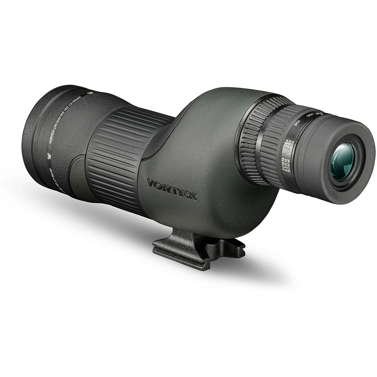 Crossfire HD 12-36x50mm Straight Spotting Scope Black