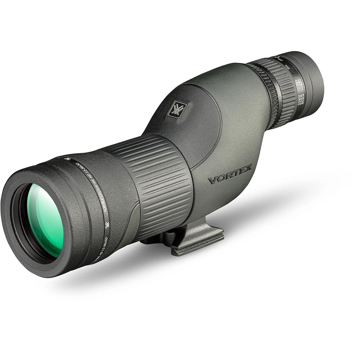 Crossfire HD 12-36x50mm Straight Spotting Scope Black